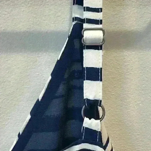 CAbi "Knot" White/Blue Striped Nautical sun/slip/tank Dress detail Size M - Picture 7 of 14